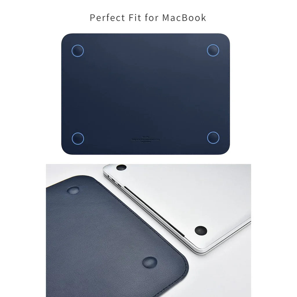 Wiwu Skin Pro 2 Pu Leather Sleeve For Macbook Pro 16 - Blue - Tashqila Wiwu Skin Pro 2 Pu Leather Sleeve For Macbook Pro 16 - Blue - Tashqila